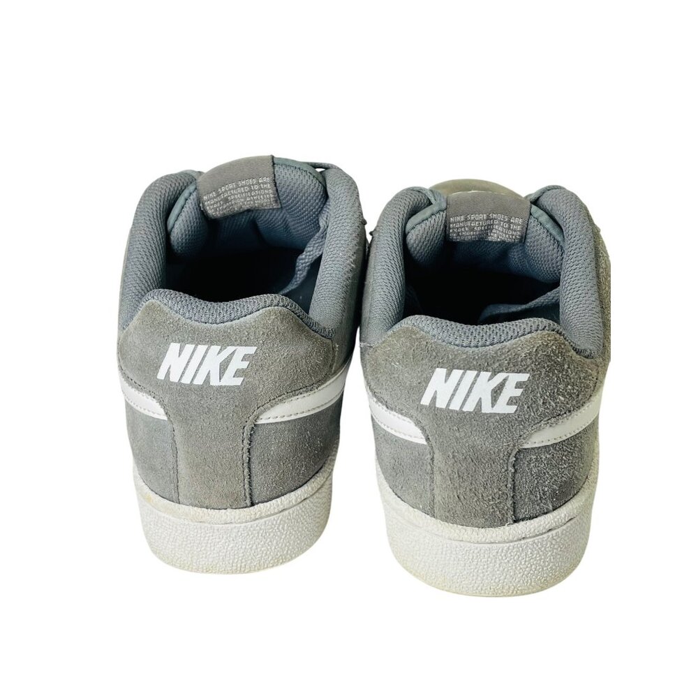 Nike Gray Suede Sneakers Court Royal White Swoosh Men's Size 10 Lace up Trainers - Picture 5 of 11